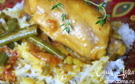 Рецепт Индийское карри с курицей и спаржевой фасолью