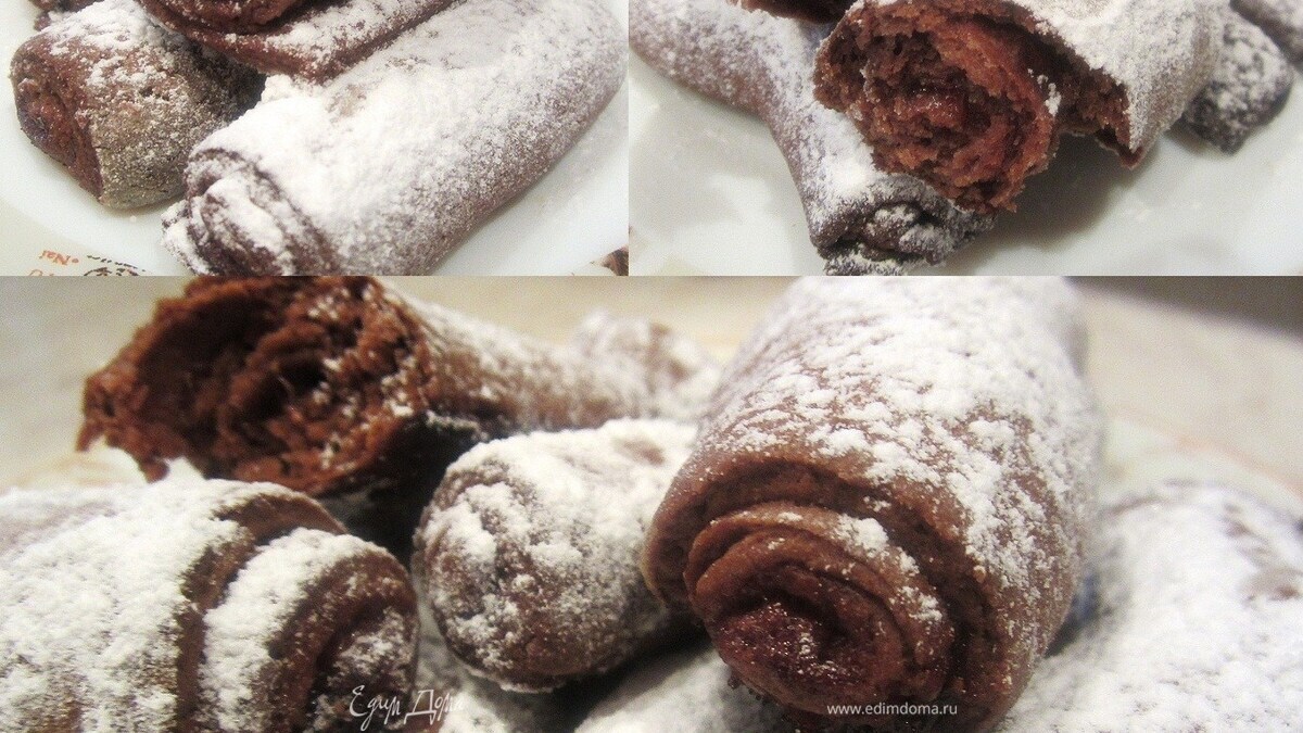 Шоколадное печенье "дровишки под снегом"