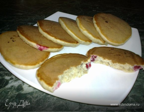 Овсяные оладьи с клюквой Овсяные оладьи с клюквой