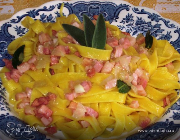 Тальятелле с шалфеем и беконом Тальятелле с шалфеем и беконом