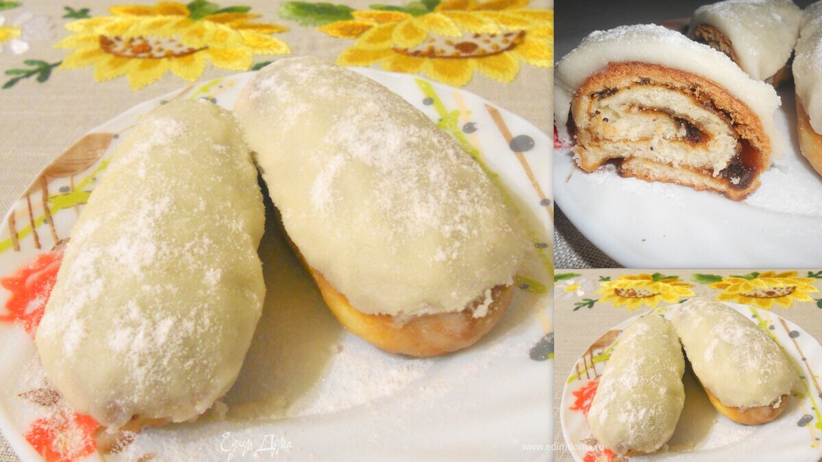 Булочки с маком и орехами в карамели