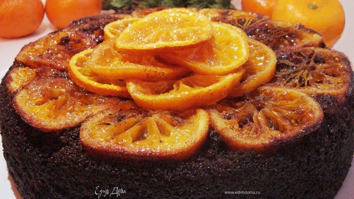 Черемуховый пирог с мандаринами