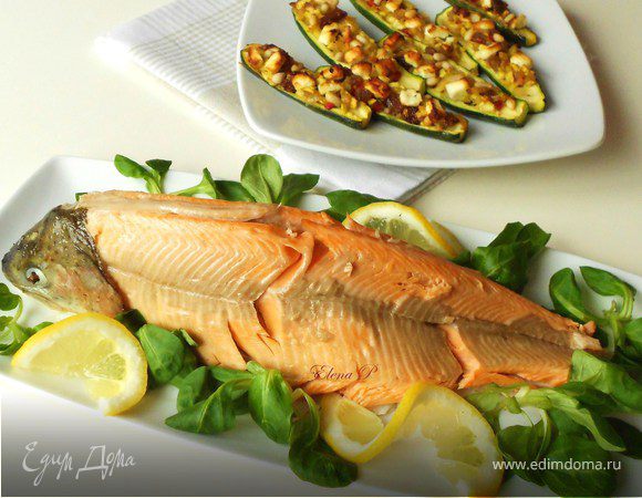 Запеченная форель и мини-цукини Запеченная форель и мини-цукини
