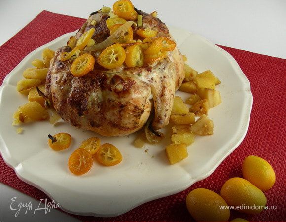 Курица с глазурью из кумвкатов и имбиря