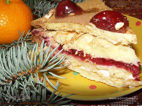 торт "Наполеоновская фантазия" с вишней-желе и нежным суфле
