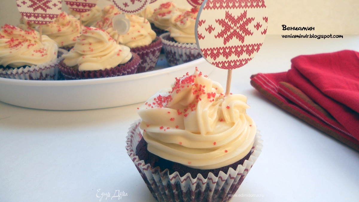 Капкейки "Красный бархат" (Red Velvet Cupcakes)