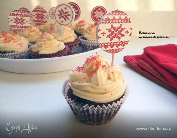 Капкейки "Красный бархат" (Red Velvet Cupcakes)