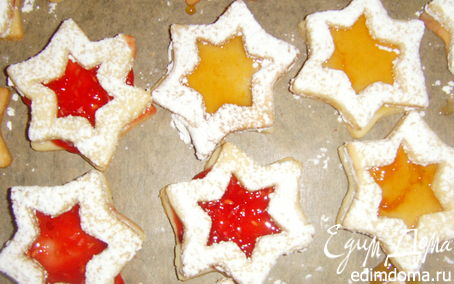 Рецепт Рождественское печенье Плецхен № 1. "Линцские звезды и сердца"