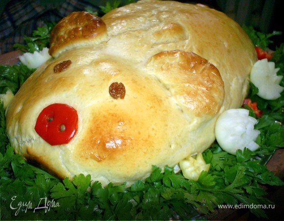 Праздничная кулебяка "Поросенок" Праздничная кулебяка "Поросенок"