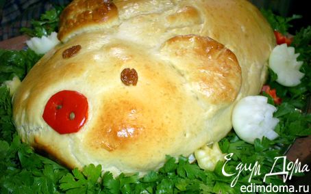 Рецепт Праздничная кулебяка "Поросенок"