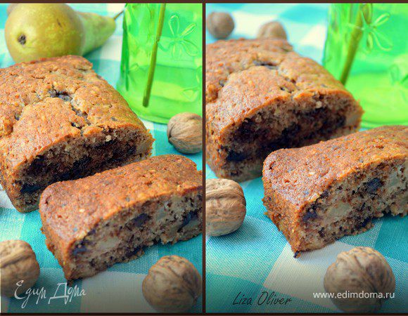 Ореховый кекс с грушами и шоколадом Ореховый кекс с грушами и шоколадом