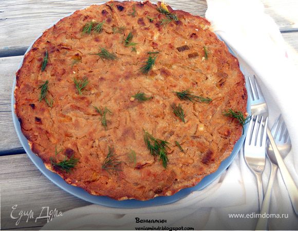 Тарт с карамелизованным луком и рикоттой Тарт с карамелизованным луком и рикоттой