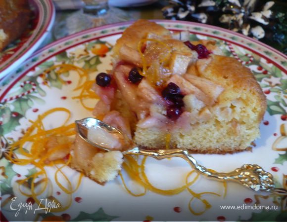 новогодний яблочно-клюквенный пирог новогодний яблочно-клюквенный пирог