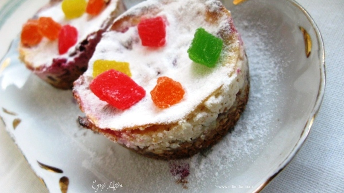 Овсяные мини-чизы с брусникой