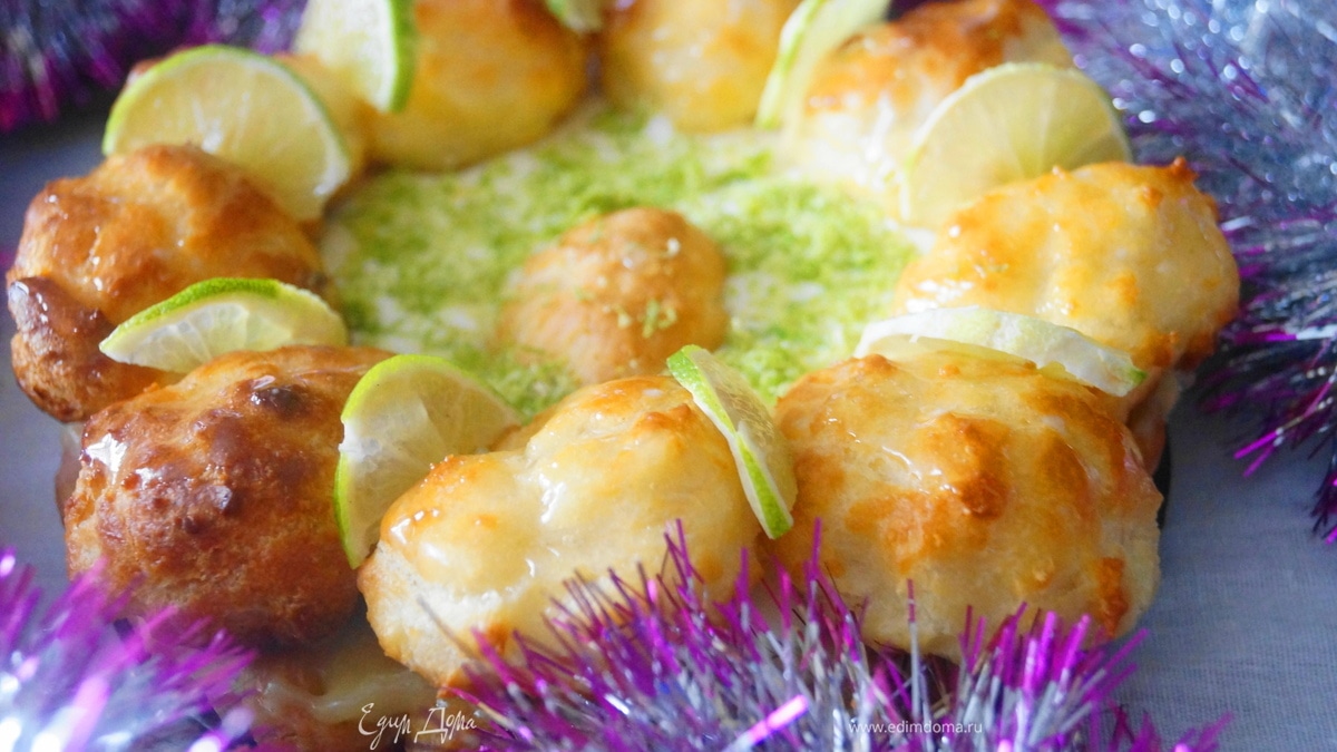 Торт "Сент Оноре" с лимонным кремом для "Едим дома"