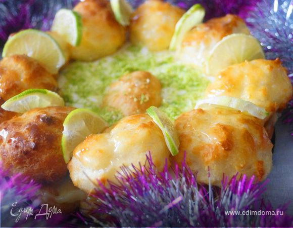 Торт "Сент Оноре" с лимонным кремом для "Едим дома" Торт "Сент Оноре" с лимонным кремом для "Едим дома"