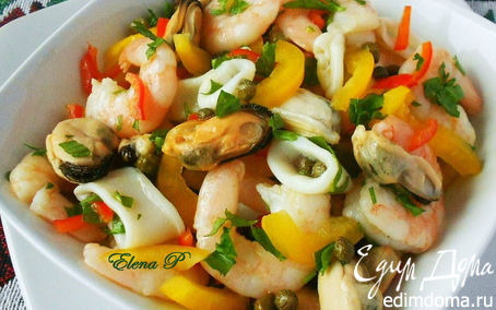 Рецепт Салат из морепродуктов по-средиземноморски