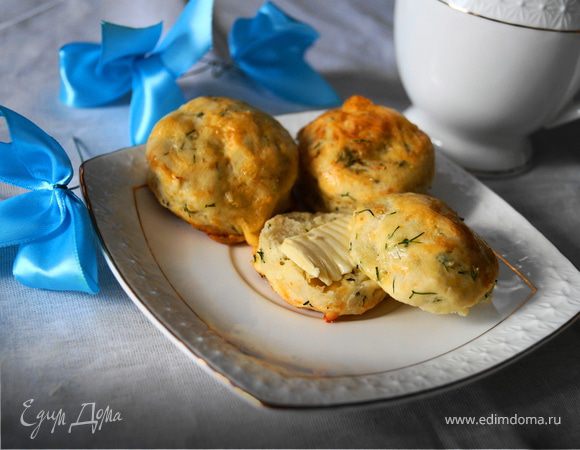 Сконы с зеленью и сыром