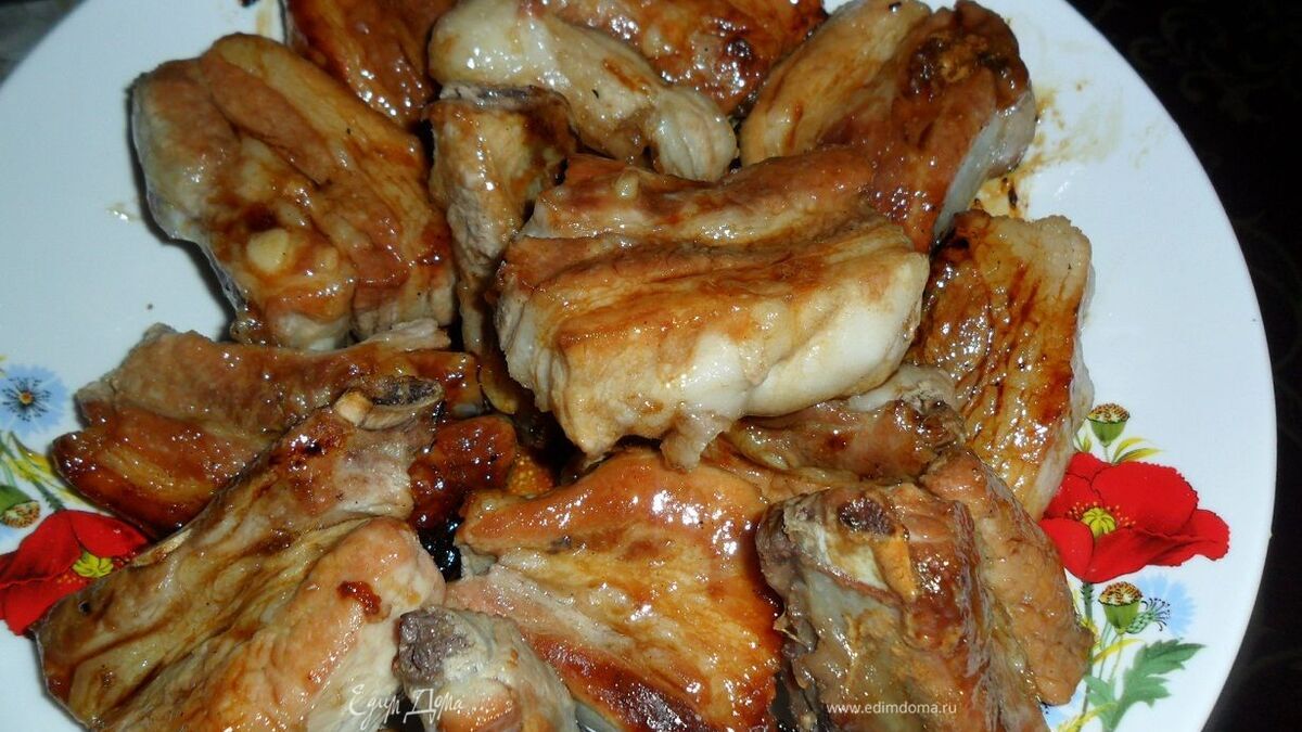 Свиные ребрышки в медовом маринаде