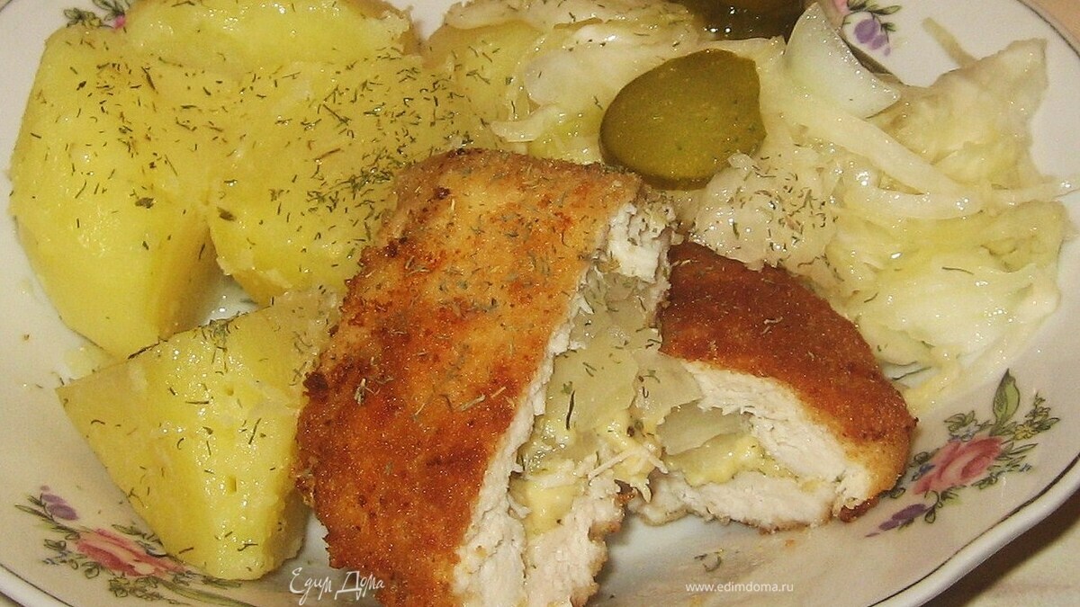 Двойные отбивные с гарниром