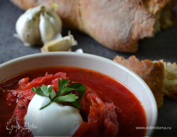 Борщ с курицей и свежей капустой Борщ с курицей и свежей капустой