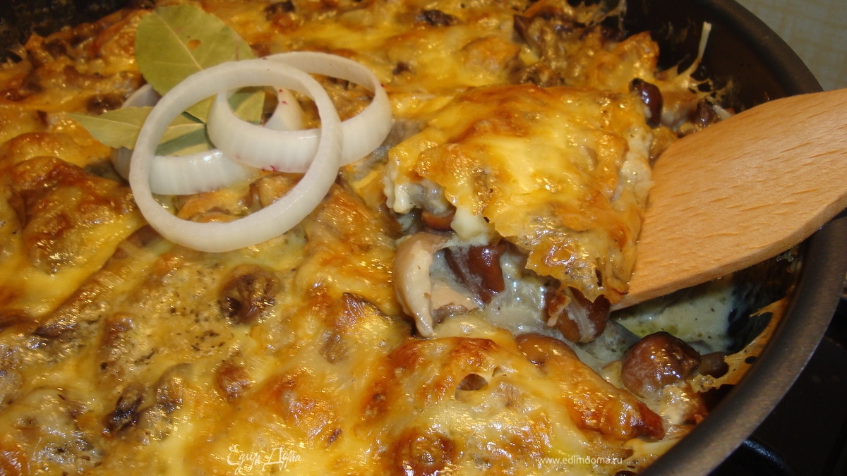 Грибная запеканка с сыром