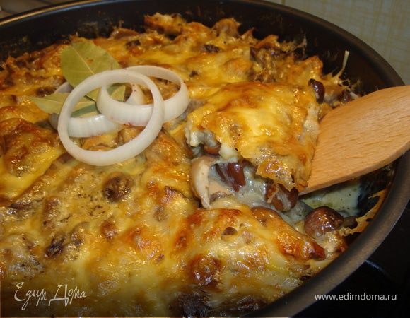 Грибная запеканка с сыром