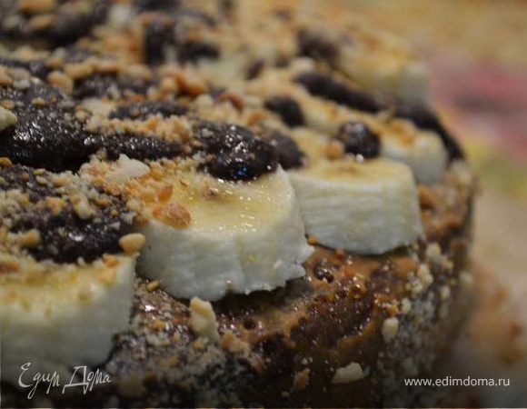 Шоколадный торт с бананами и сгущенкой Шоколадный торт с бананами и сгущенкой