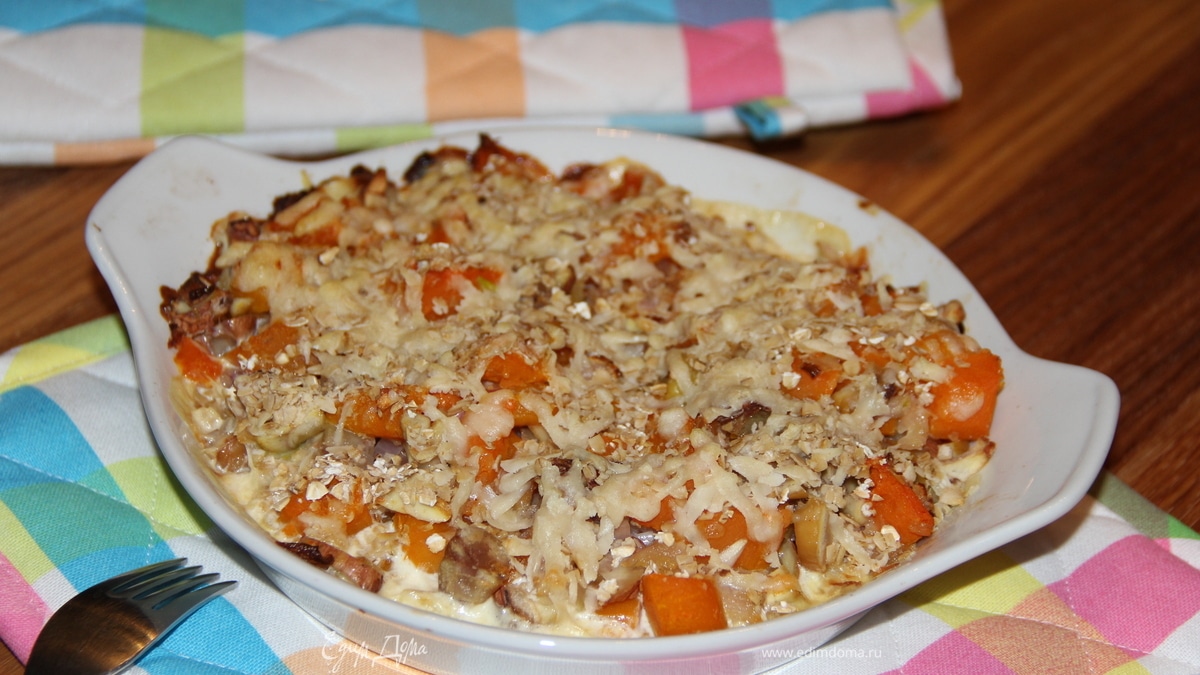 Крамбл из тыквы и каштанов
