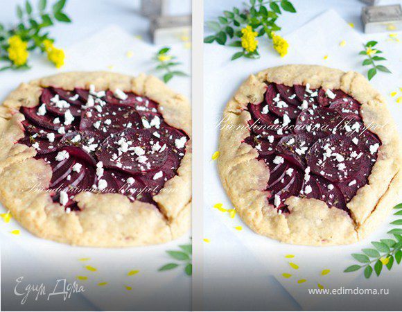 Галета с грибами, свеклой и козьим сыром