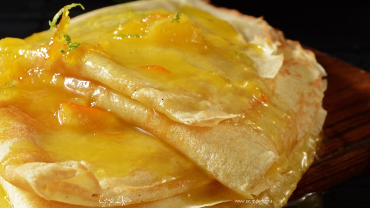 Нежные блинчики с апельсиново-ванильным соусом