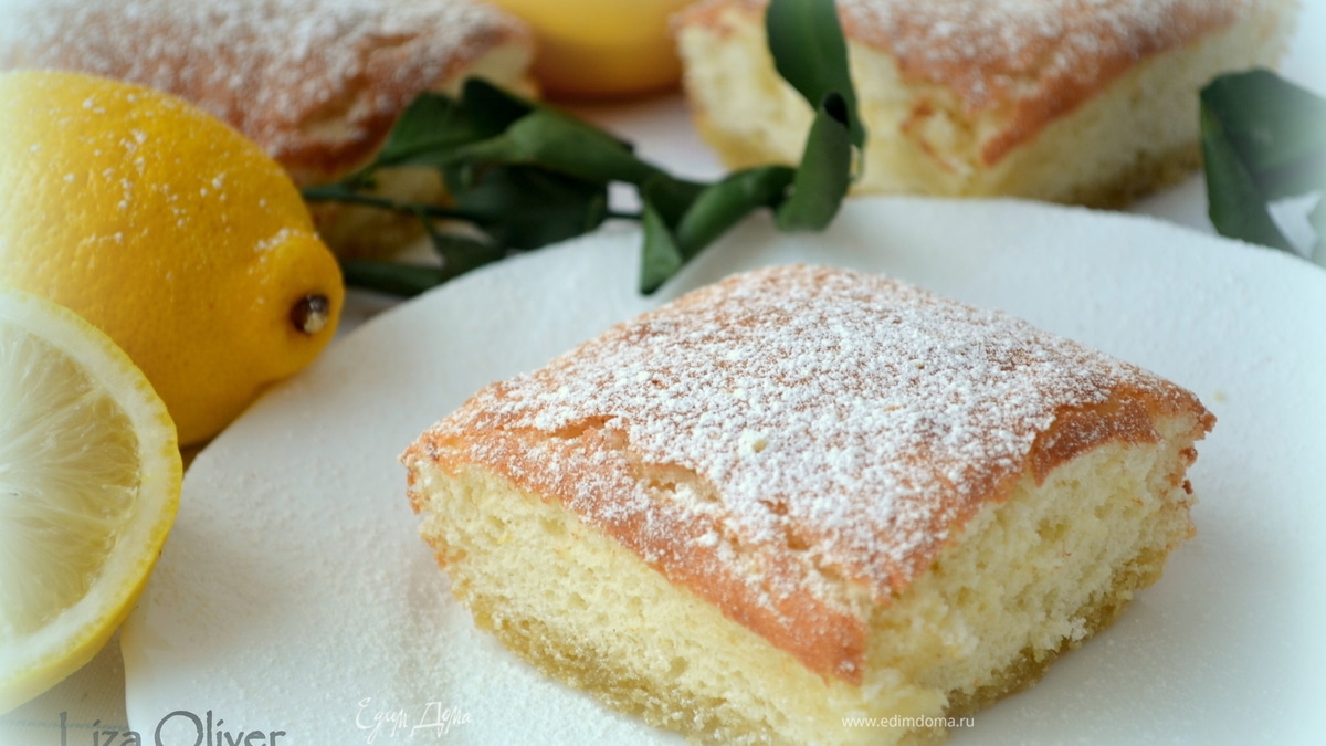 Двухслойное лимонное пирожное