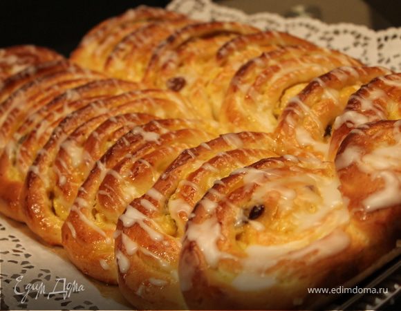 Пирог-улитка с пудингом