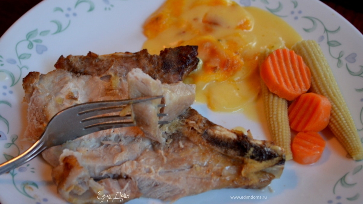 Свиные отбивные с апельсиновой и имбирной глазурью
