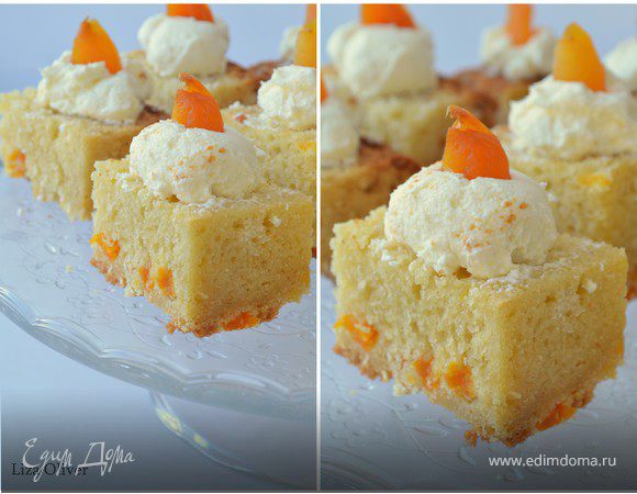 Пирожные "Янтарь" с курагой и творожным кремом