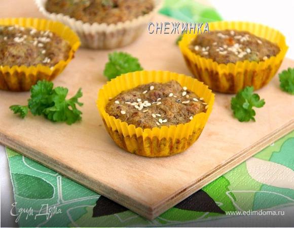Кексы из куриных сердечек с овощами