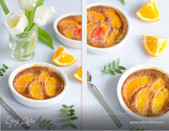 Шоколадный клафути с апельсином и фундуком Шоколадный клафути с апельсином и фундуком