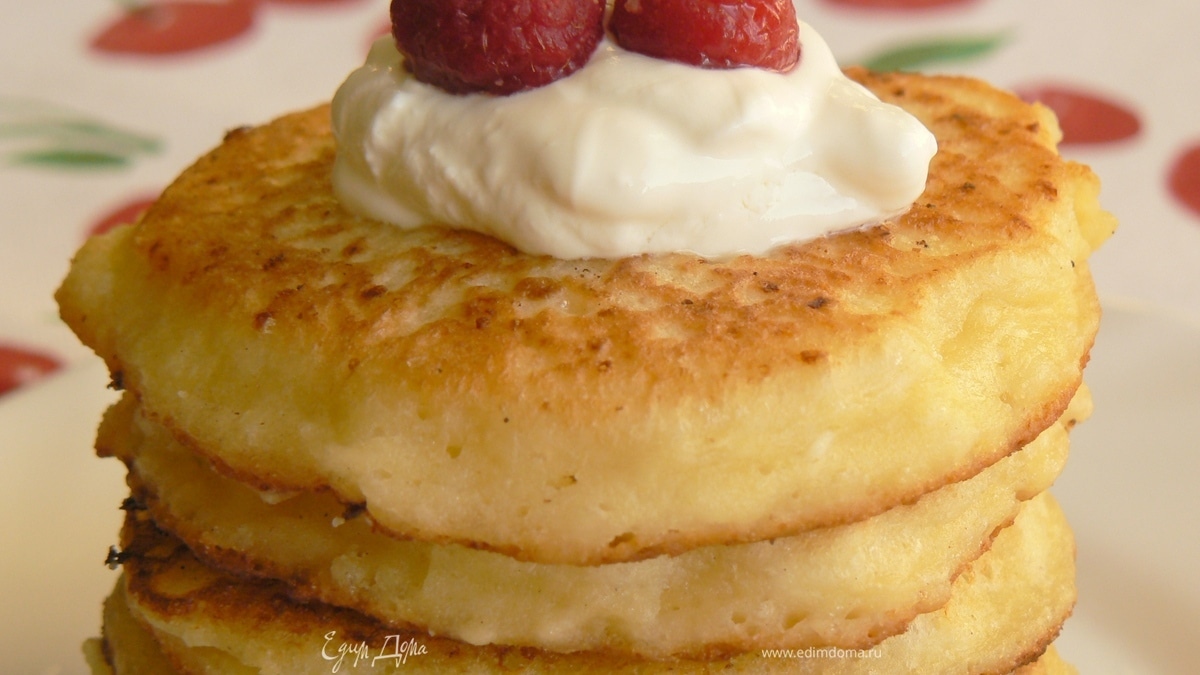 Оладьи с кукурузной мукой и творогом