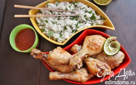 Рецепт Тайские куриные ножки и кокосовый рис