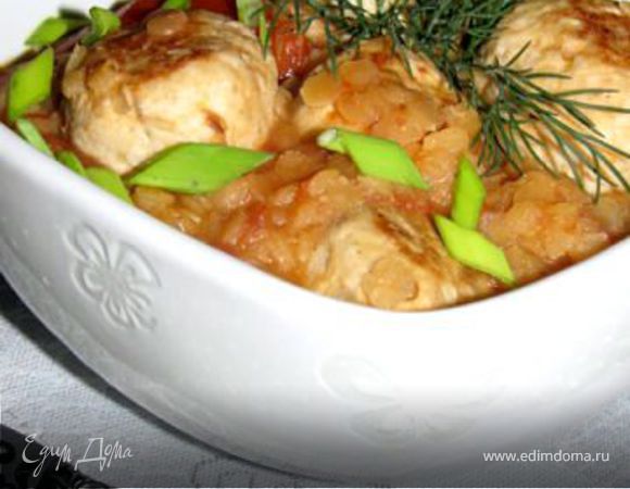 Куриные фрикадельки с чечевицей Куриные фрикадельки с чечевицей