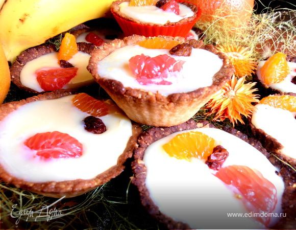 Миндальные корзиночки, полные шоколадного крема Миндальные корзиночки, полные шоколадного крема