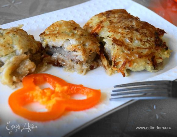 Свиные отбивные в картофельной шубке Свиные отбивные в картофельной шубке