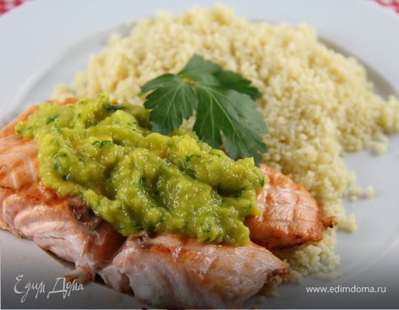 Лосось с мангово-имбирным соусом Лосось с мангово-имбирным соусом