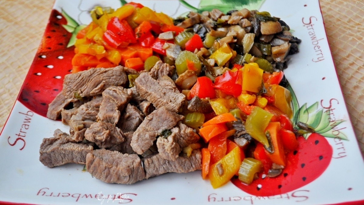 Говядина с овощами в японском стиле