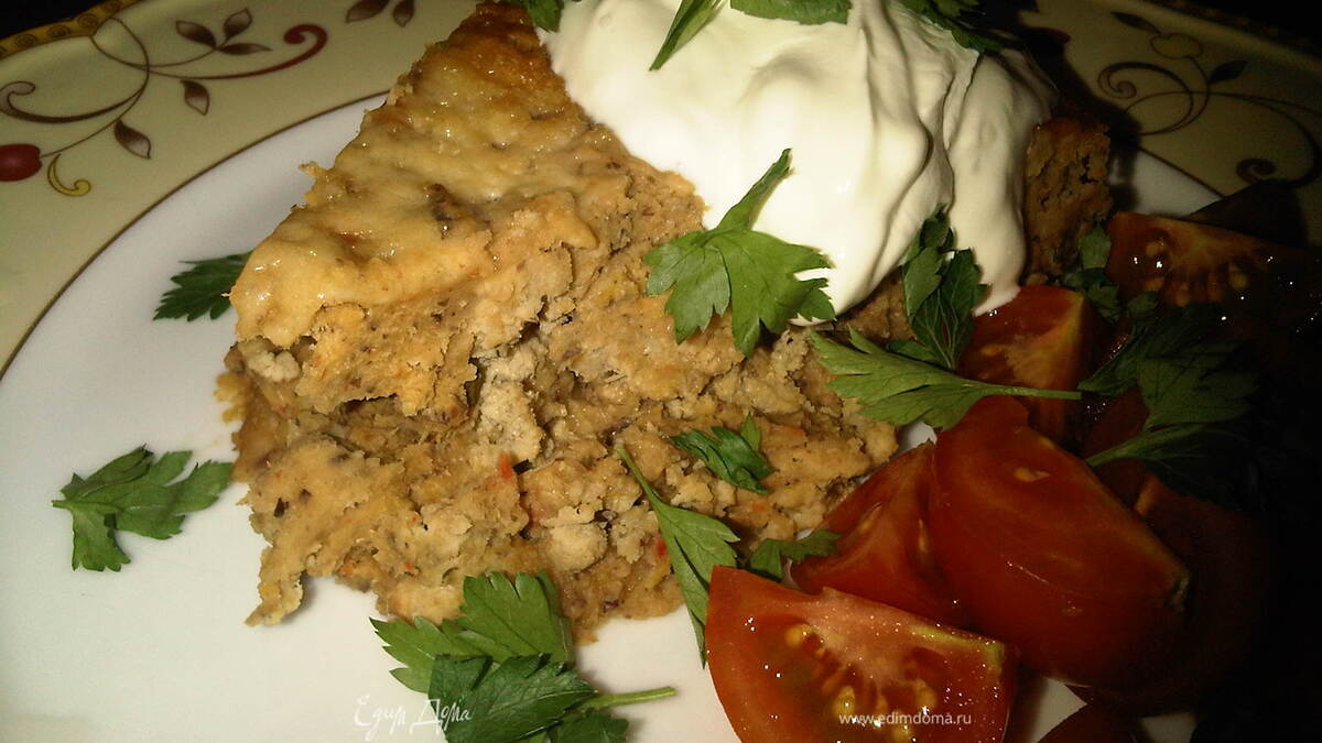 Бобовая запеканка с мясом и овощами