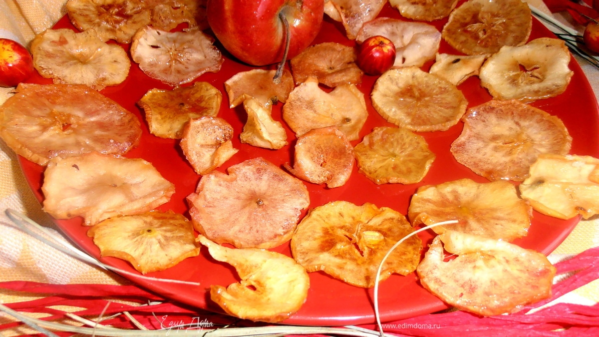 Яблочные чипсы для украшения пирога и не только