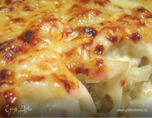 треска под картофельной шубой и соусом