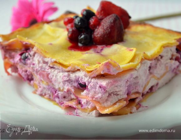 Лазанья с рикоттой и ягодным ассорти Лазанья с рикоттой и ягодным ассорти