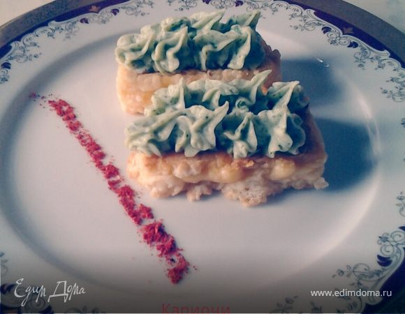 пюре со шпинатом на сырной подушке пюре со шпинатом на сырной подушке