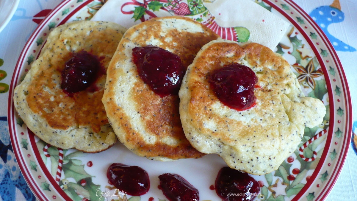 Оладушки творожные с маком